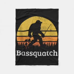 Bquatch Lustig B Angeln Sasquatch Bigfoot Vintage Fleecedecke