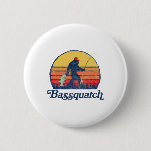 Bquatch! Lustiger Bigfoot Angelsport Outdoor Retro Button