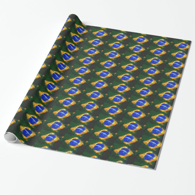 BR Brasilianische Flagge Geschenkpapier (Ungerollt)