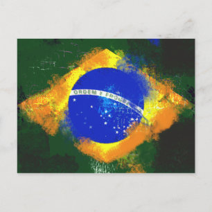 BR Brasilianische Flagge Postkarte
