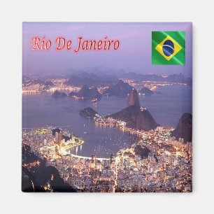 BR - Brasilien - Rio de Janeiro - Nacht Magnet