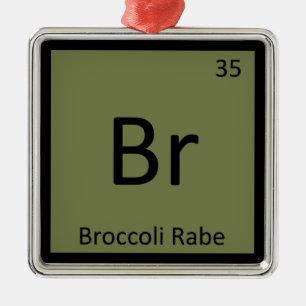 Br - Brokkoli Rabe Gemüse Chemie Symbol Silbernes Ornament