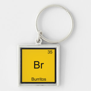 Br. Burritos Chemie Element Symbol Funny Schlüsselanhänger