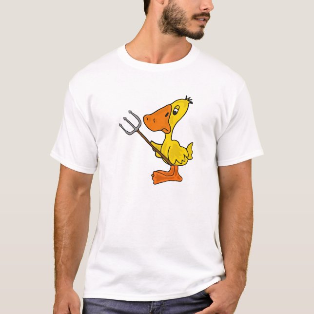 BR Ente mit einem Heugabel-T - Shirt (Vorderseite)