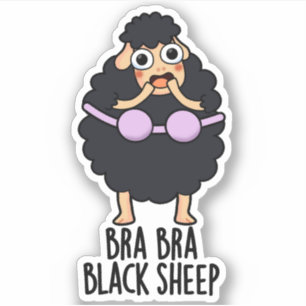 Bra-bra Black Sheep Funny Animal Puff Aufkleber