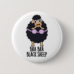Bra-bra Black Sheep Funny Animal Puff Button