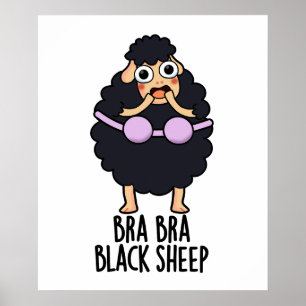 Bra-bra Black Sheep Funny Animal Puff Poster