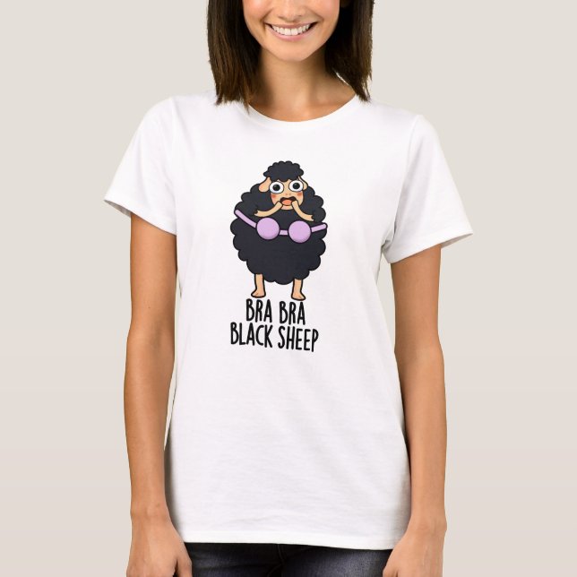 Bra-bra Black Sheep Funny Animal Puff T-Shirt (Vorderseite)