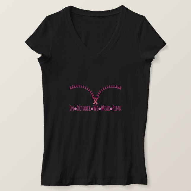 Bra im Oktober tragen wir rosa Ribbon Brustkrebs A T-Shirt (Design vorne)