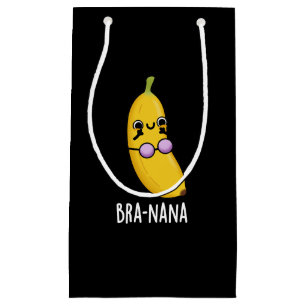 Bra-nana Funny Banana Bra Pun Dark BG Kleine Geschenktüte