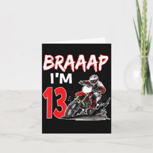 Braaap 13-jähriger Motocross-Dirtbiker zum 13. Geb Karte
