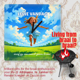BRAAI Meme Afrikaans Saffa Expat Afrikanischer Hum Quadratische Wanduhr