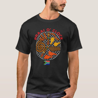 Braai O' Clock Time Funny South Africa Flag T-Shirt