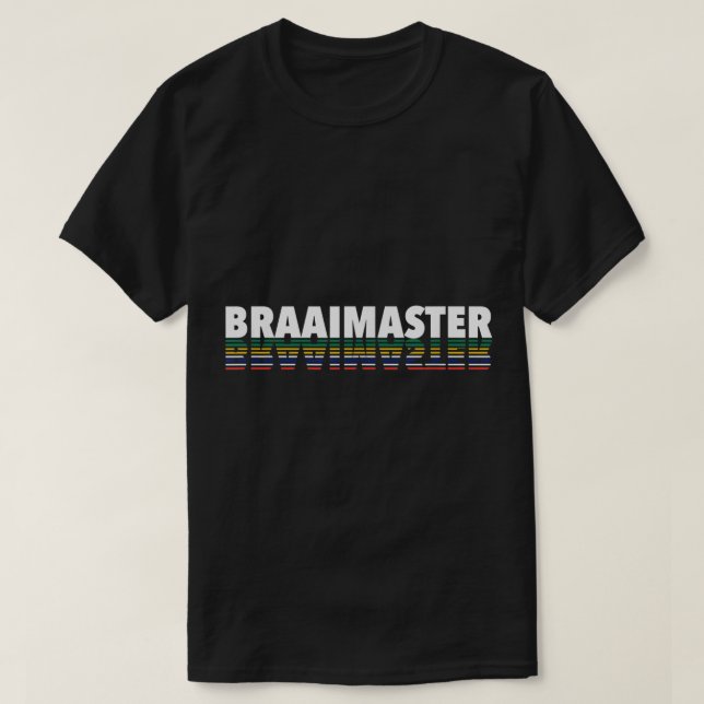 BRAAIMASTER Südafrikanisches Braai Shirt. Rugby fa T-Shirt (Design vorne)