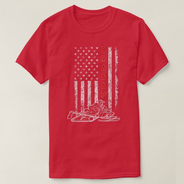 Braap America Snow Sled Rider and Racer T-Shirt (Design vorne)