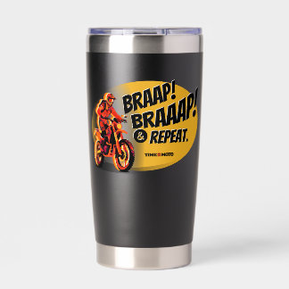 Braap Braaap und Wiederholung Dirt Bike Isolierter Thermobecher
