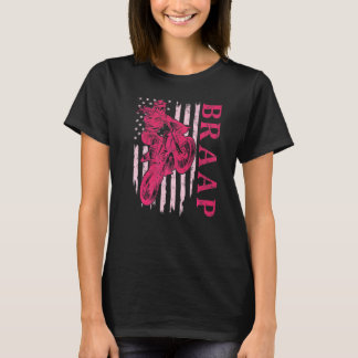 Braap Dirt Bike Motocross Fahrerin Mädchen Pink Us T-Shirt
