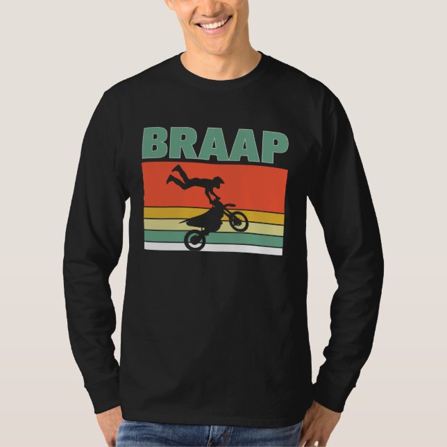 Braap Like A Girl Retro Jump Offroad Driver Helmet T-Shirt (Vorderseite)