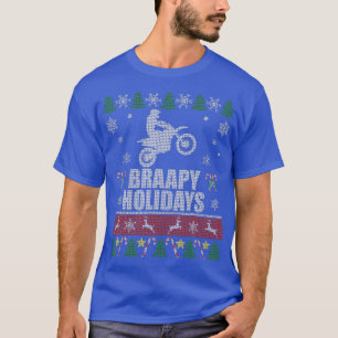 Braapy Holidays Motocross hässlich Weihnachten T-Shirt