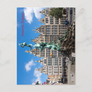 Brabos Denkmal und Gildenhäuser Antwerpen Postkarte