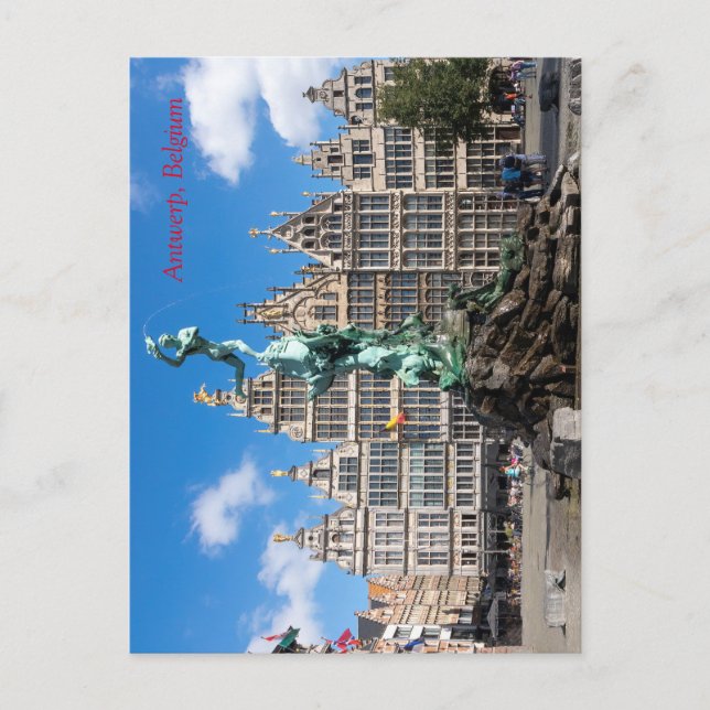 Brabos Denkmal und Gildenhäuser Antwerpen Postkarte (Vorderseite)