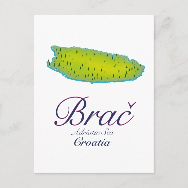 Brač Adria, Kroatien Karte (Vorderseite)