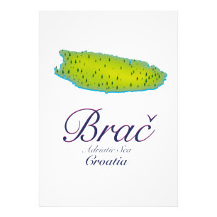 Brač Adria, Kroatien Karte Fotodruck