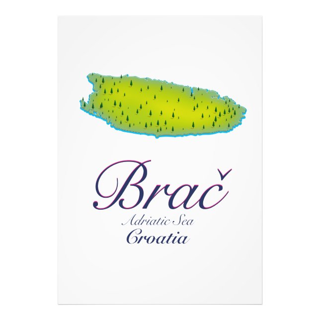 Brač Adria, Kroatien Karte Fotodruck (Vorne)