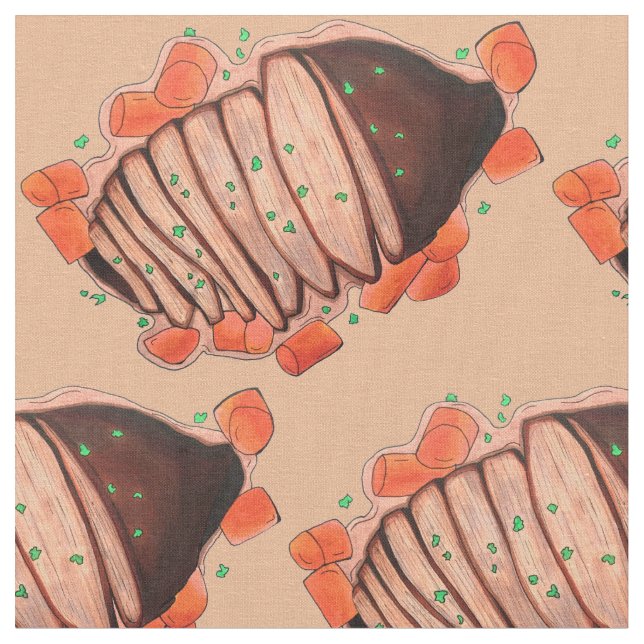 Brac Beef Brisket Jüdisches Essen Feiertag Abendes Stoff (Nahaufnahme)