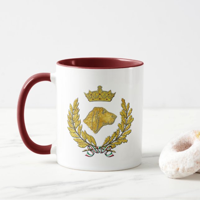 Bracco Italiano Goldtöne Tasse (Mit Donut)
