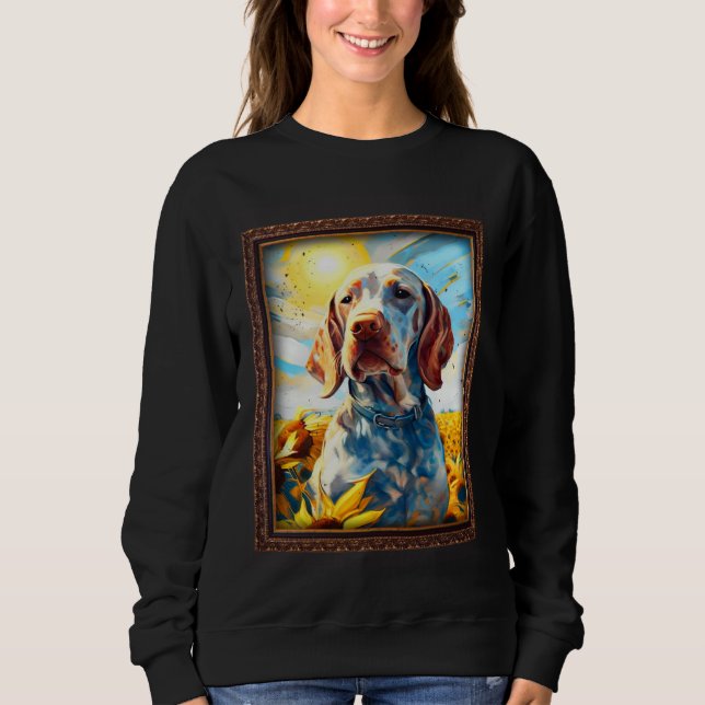 Bracco Italiano Painting Sunflower Flower Mom Wome Sweatshirt (Vorderseite)