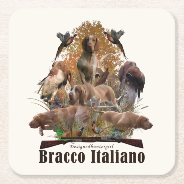 Bracco italiano Tapisserie Kissen Trivet Rechteckiger Pappuntersetzer (Vorderseite)