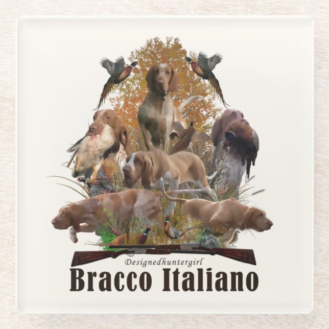 Bracco italiano Tapisserie Kissen Trivet squar Glasuntersetzer (Vorderseite)