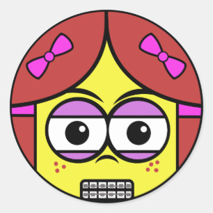 Brace Face Runder Aufkleber