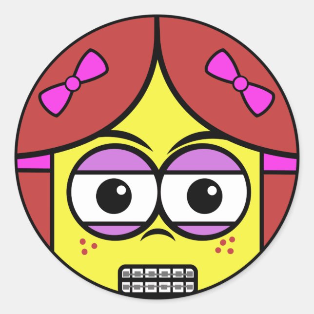 Brace Face Runder Aufkleber (Vorderseite)