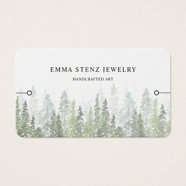 Bracelet Display Card • Watercolor Pine Woods (Vorderseite)