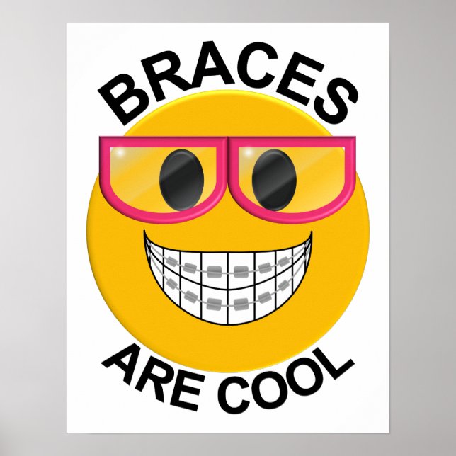 Braces sind Coole Zahnstangenplatine - rosa Brille Poster (Vorne)