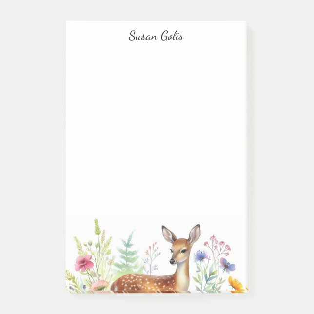 Brache Hirsche Personalisiert Post-it Klebezettel (Vorderseite)