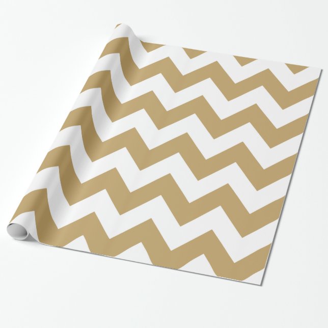Brache Mocha-neutrale Chevronen Geschenkpapier (Ungerollt)