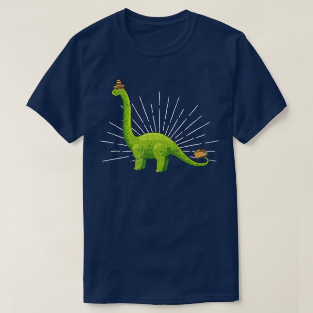 Brachiosaurus Brontosaurus Taco Cinco De Mayo Mexi T-Shirt (Design vorne)