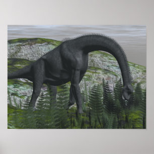 Brachiosaurus dinosaurier frische Farn - 3D render Poster