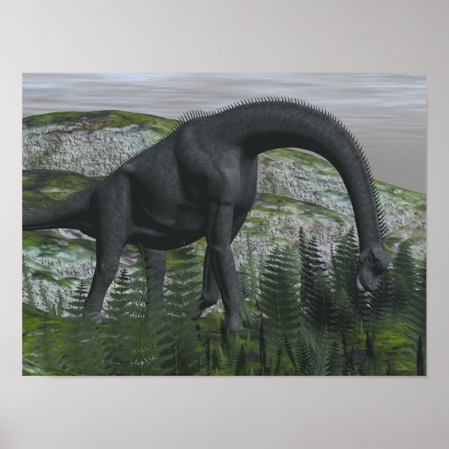 Brachiosaurus dinosaurier frische Farn - 3D render Poster (Vorne)