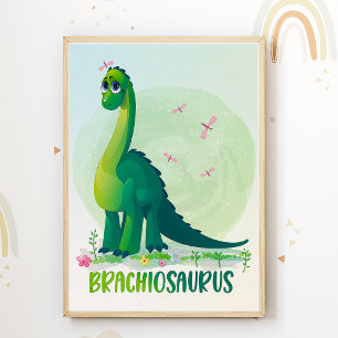 Brachiosaurus Kinderzimmer Poster Dino-Nursery-Dru