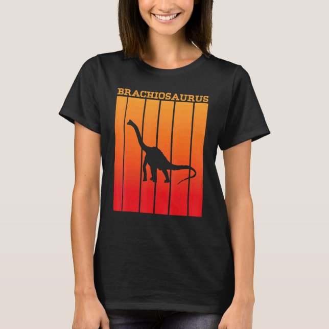 Brachiosaurus Shadow Silhouette bei Sunset T-Shirt (Vorderseite)