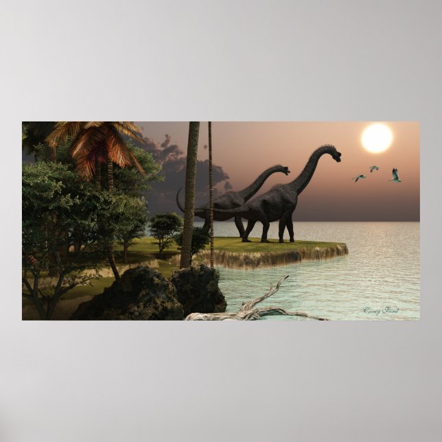 Brachiosaurus Sunset Print Poster (Vorne)