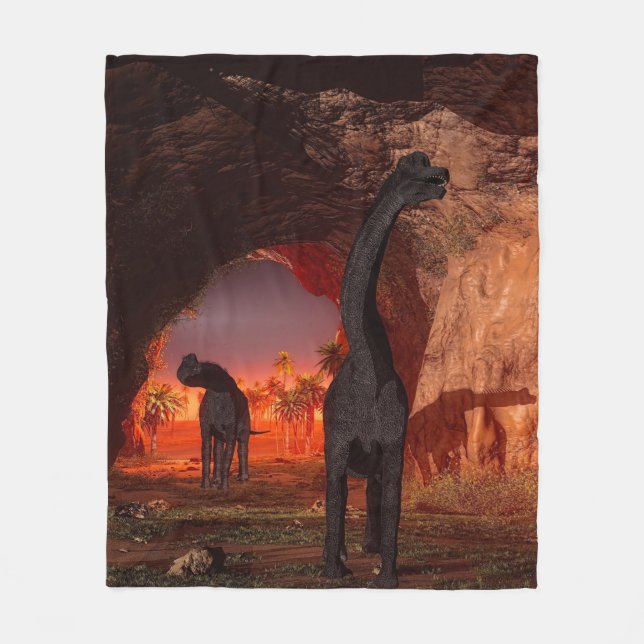 Brachiosaurus verschwindet in einer Höhle Fleecedecke (Vorderseite)