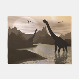 Brachiosaurusdinosaurier im Wasser - 3D übertrage Fußmatte