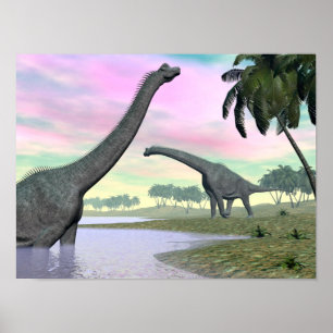 Brachiosaurusdinosaurier in der Natur - 3D Poster
