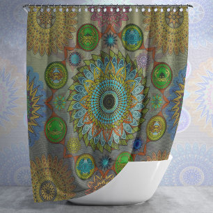 Brachyuras symbolische Kunst der Mandala Duschvorhang