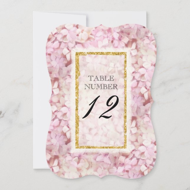 Bracket Empfang Tischnummer Elegantes florales Gol (Vorderseite)
